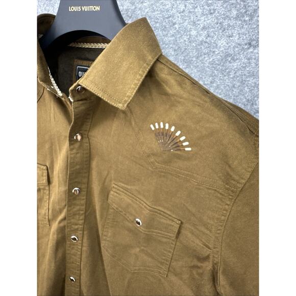 Outlander by Craft & Flow Men's Western Shirt Size M Brown Short Sleeve NWT - Picture 3 of 11